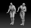 Glowel Miniatures 35918 British Tank Crew North Africa (2 Figures Designed For M3 Grant, 3D Printed) 1/35